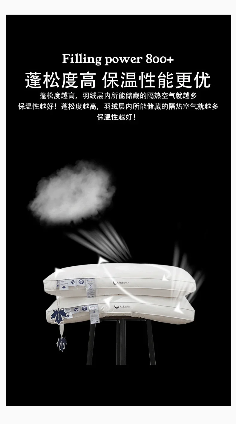 95 White Goose Down Pillow Five Star Hotel Down Feather Pillow Core Adult Home