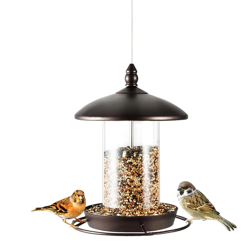 

Metal Bird Feeder Large Capacity Hanging Hummingbird Feeder Waterproof Bird Food Dispenser Yard Farm Supplies