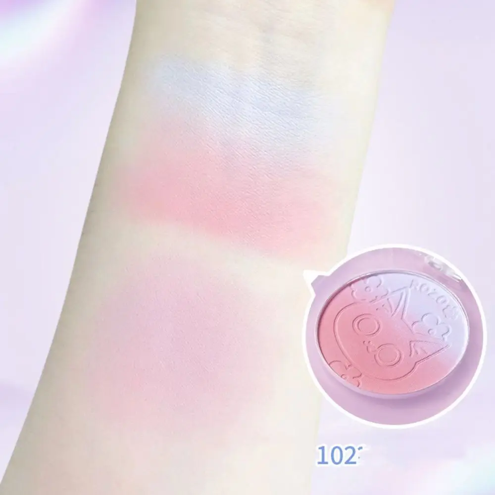 Perzikroze kleurverloop Blusher Matte afwerking Waterproof Face Blush Palette Natural Nude Fine Flash Cream Blush Dagelijkse cosmetica