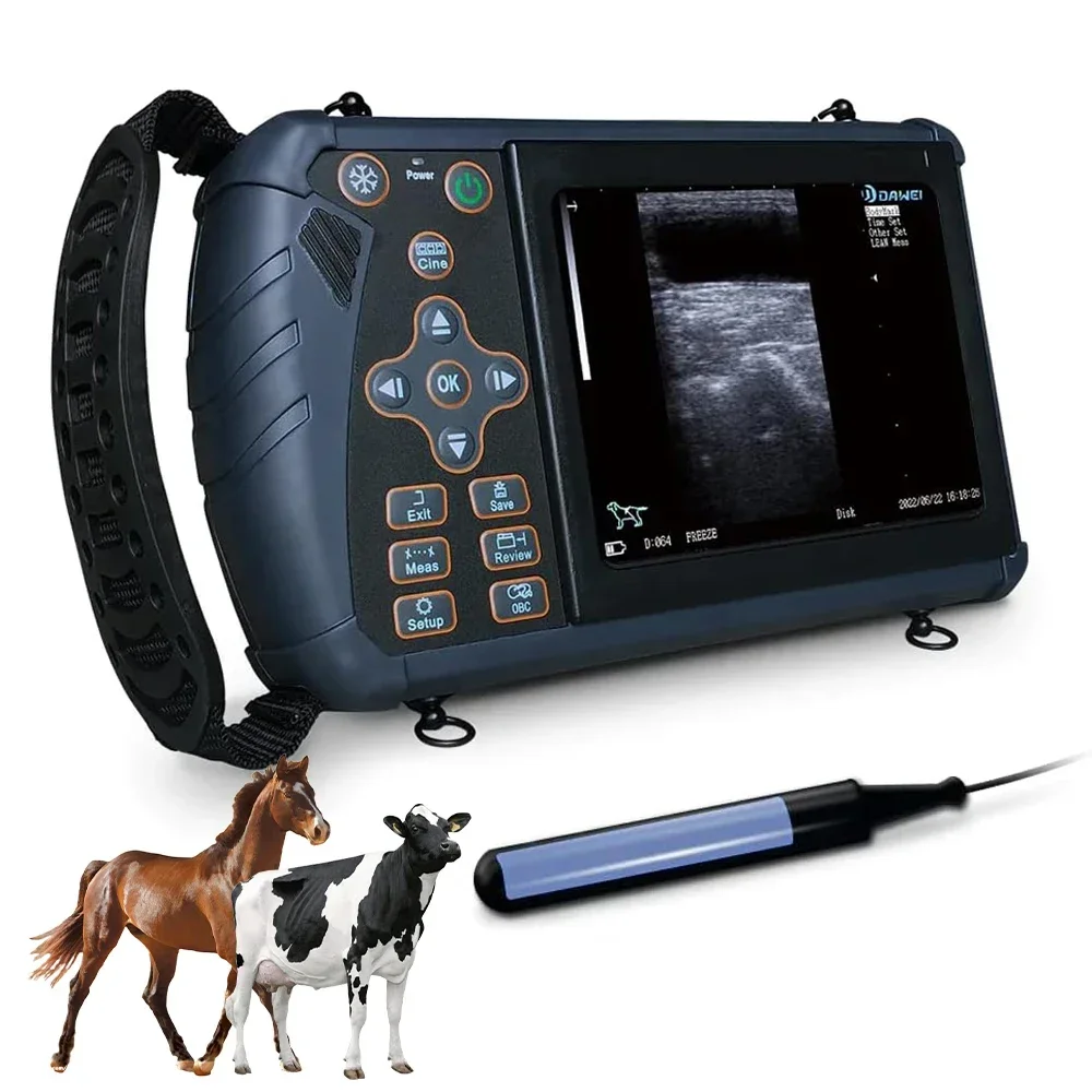 Portable Veterinary Ultrasound Machine Handheld Vet Preg nancy B-Ultra Scanner with 6.5MHz Rectal Probe for Horse Cattle Camel