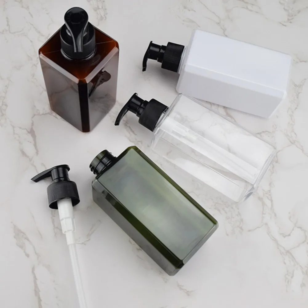 300ml Liquid Soap Dispenser Refillable Bottle Square Bathroom Shampoo Conditioner Shower Gel Sub-bottling Empty Container