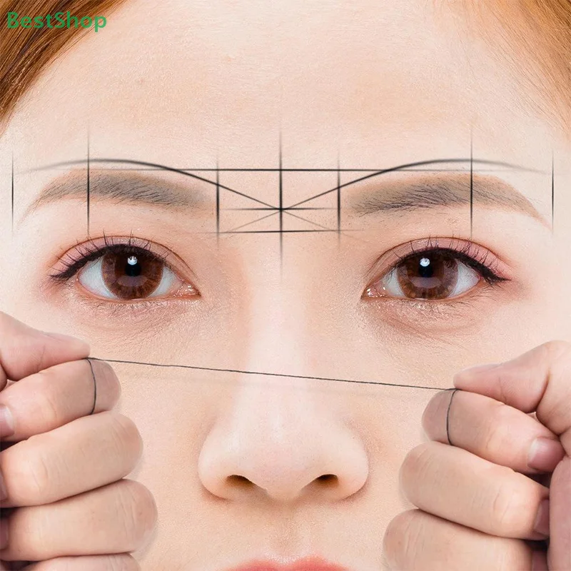10 متر Microblading رسم الخرائط سلسلة قبل الحبر ماكياج الحاجب ماركر الموضوع الوشم الحواجب تحديد المواقع الصباغة خط PMU أداة قياس