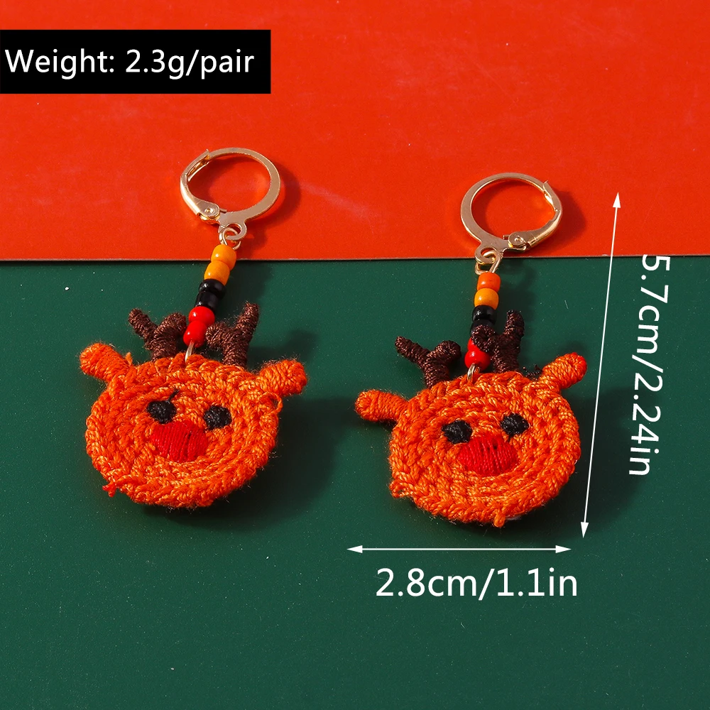 Aihua handgefertigte gestrickte niedliche Tier-Dinosaurier-Ohrringe für Frauen und Mädchen, gehäkeltes Einhorn, Bär, Fuchs, Hund, Ohrringe, niedliche Schmuckgeschenke – Detail 22