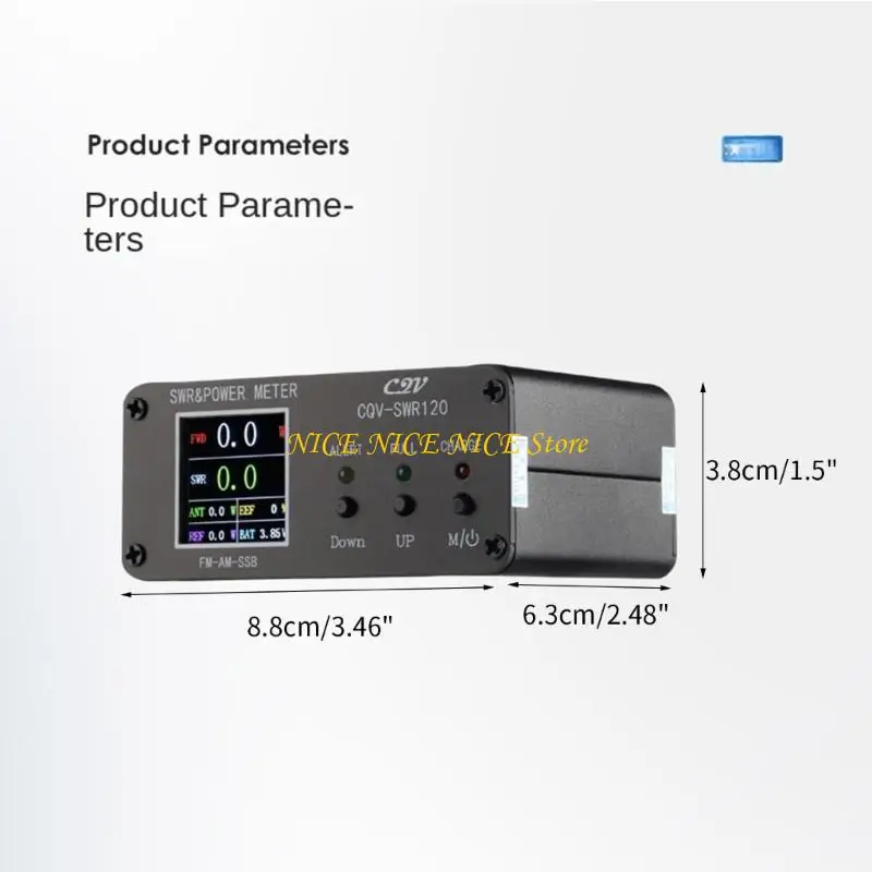 240x240 Medidor alimentación SWR pantalla a todo color con alarma para 0.5 120W