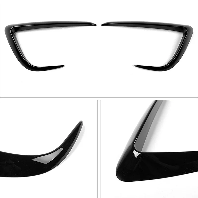 Front Fog Lamp Trim for Tesla Model Y Bumper Cover Wind Knife ABS Carbon Fiber Look Blade Trim Light Eyebrow Spoiler Decoration