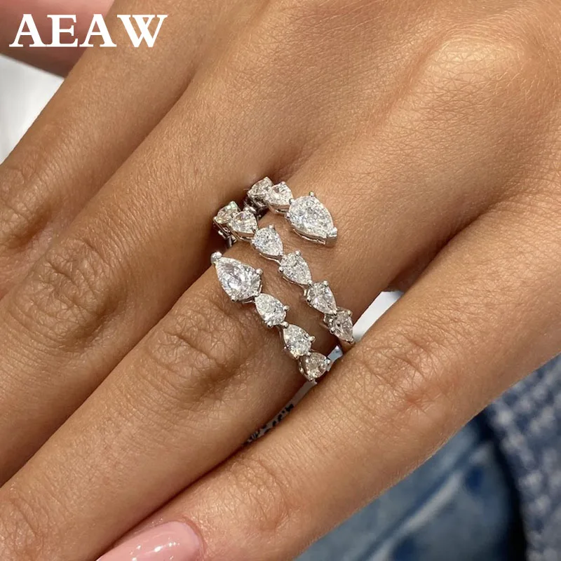 Elegant 1.80Ctw Pear Cut DEF/VS VVS Lab Grown Diamond Ring Set CVD & HPHT 14k 10k Gold/925 Silver Ring Anniversary Gift