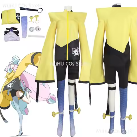 Anime Pokkmonn Lono Cosplay Scarlet Violet Women Halloween Carnival Costume Coat Headdress Role Play Uniform Cute Lolita Cos Wig