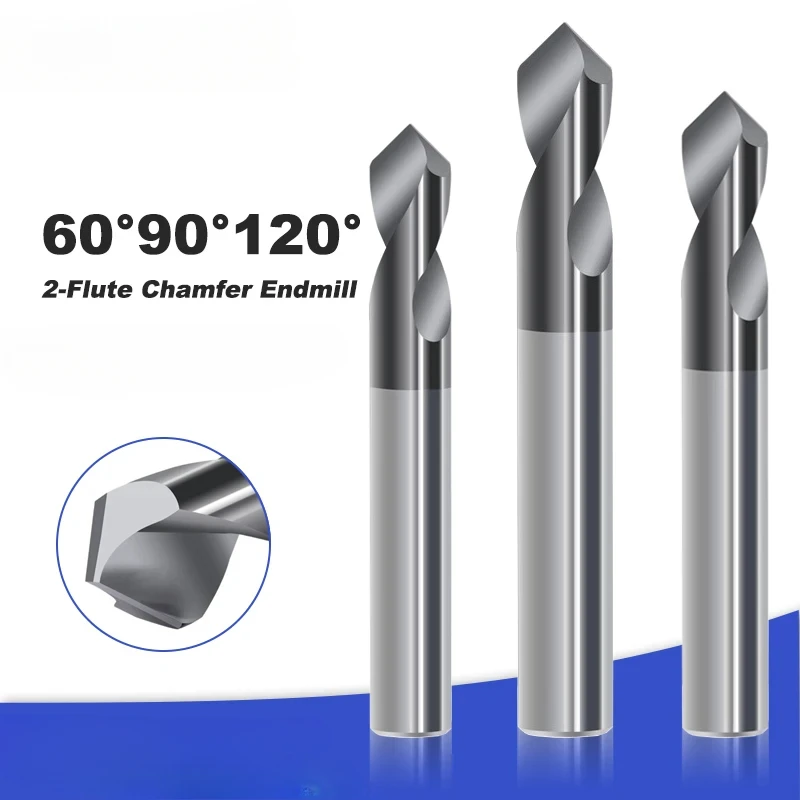 WOY 60/90/120 2 Blade Tungsten Steel Central Drill Fixed-Point Drill Straight Shank Chamfer Drill Reaming Chamfer Tools