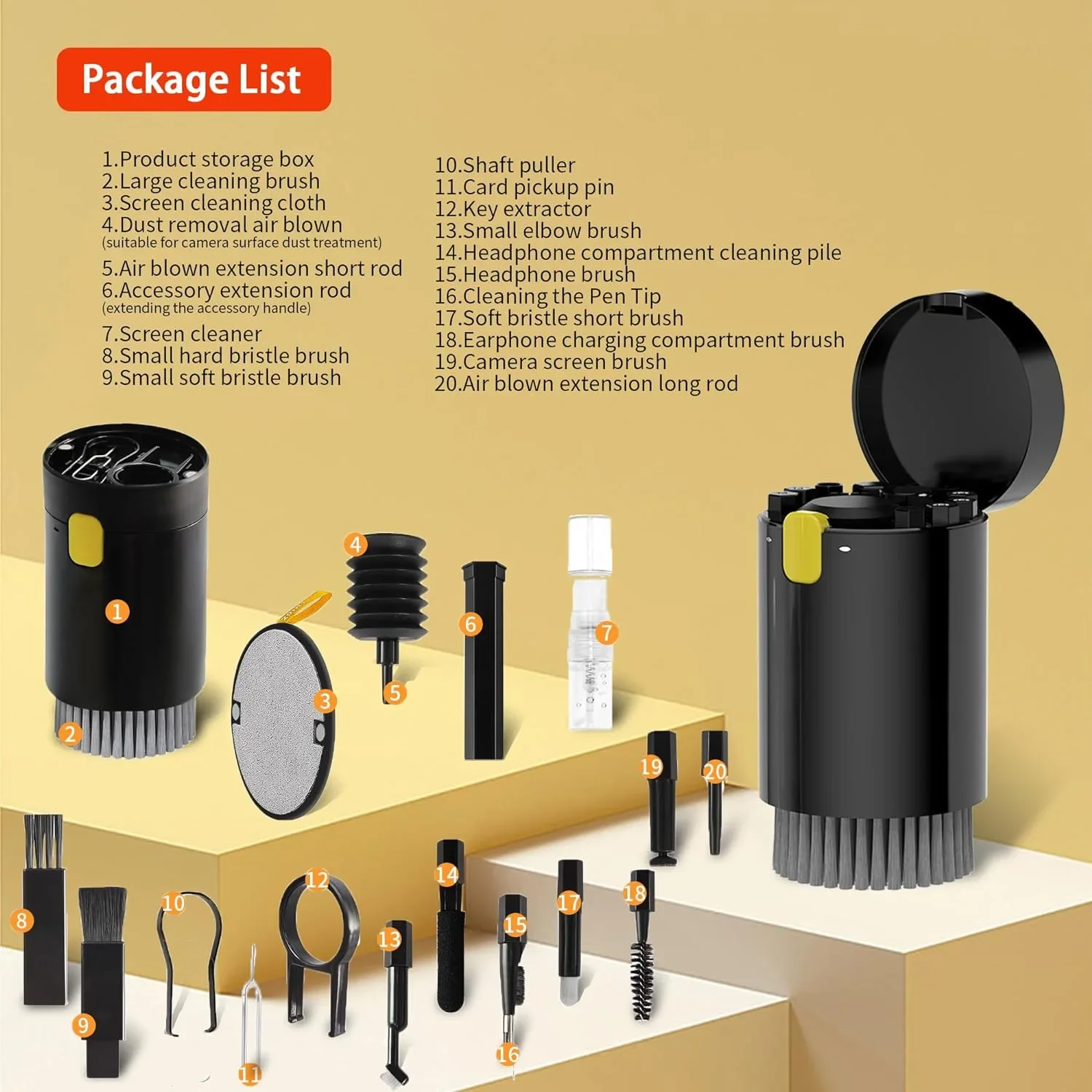 

20 in1 Computer Keyboard Cleaner Brush Kit Earphone Cleaning Pen For Headset iPad Phone Cleaning Tools Cleaner Keycap Puller Kit