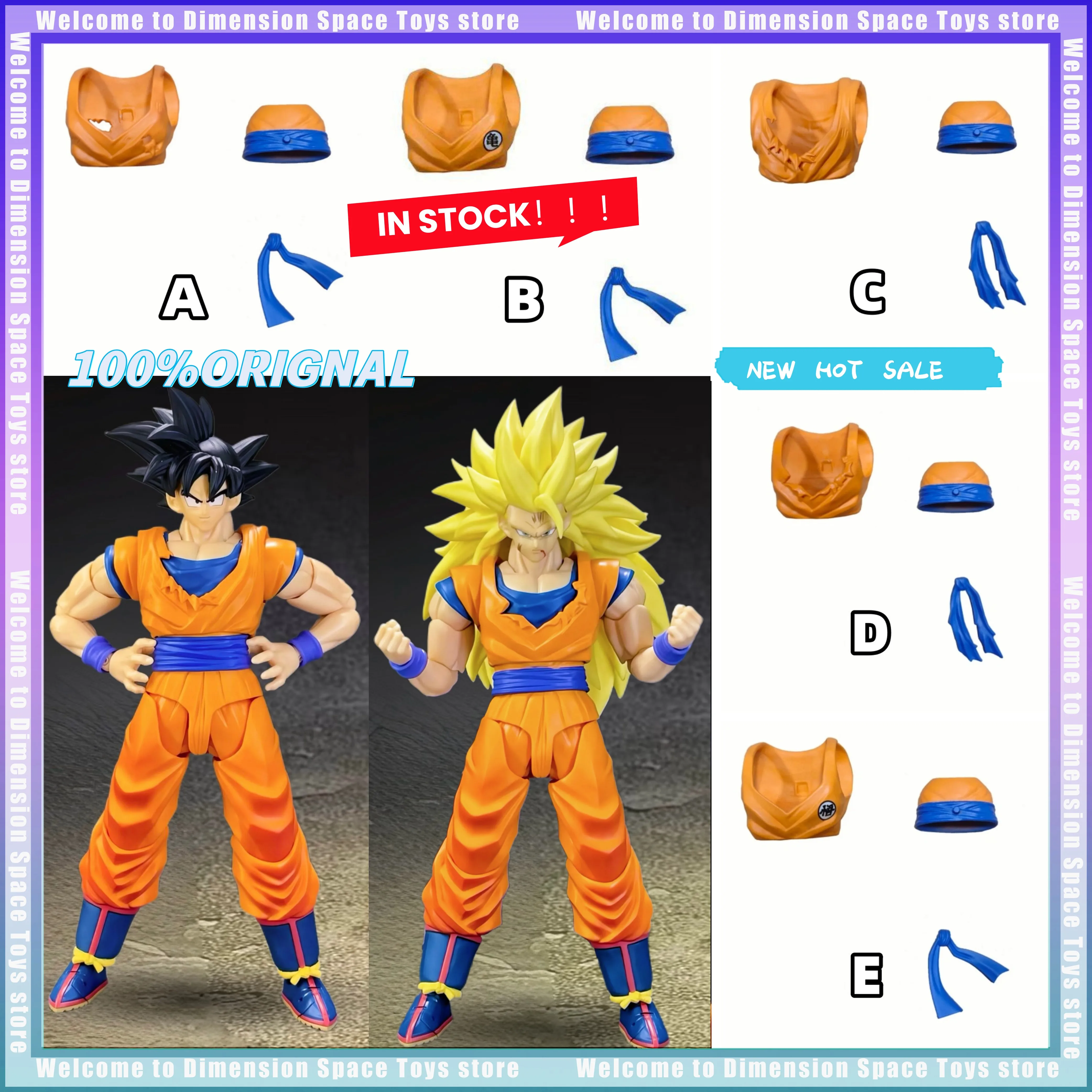 Nan&T NT SHF Dragon Ball Z Goku Super Saiyan 3.0 Apertura de la Batalla Decisiva, Paquete de Accesorios de Ropa de Goku para la Batalla Decisiva
