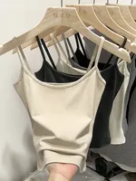 2025 Sleeveless Knitted Crop Tops Green Sexy Basic Patchwork  Summer Casual Cami Backless Y2k Vintage Tank Top Women