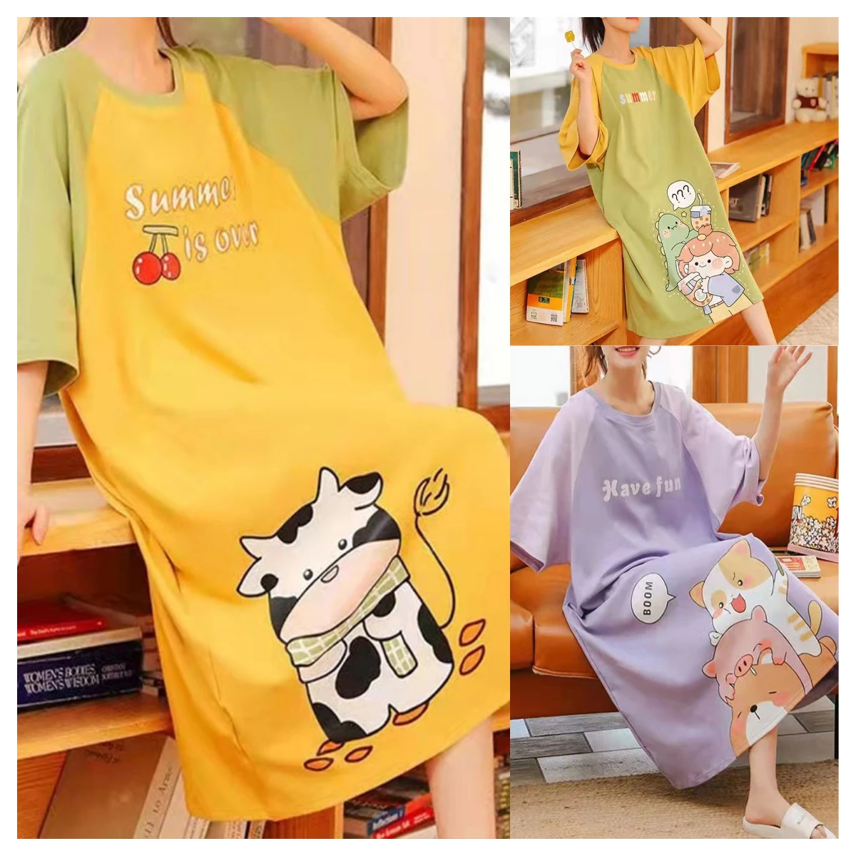 Sleeping Skirt Ladies Summer Korean Version Of The Pajamas Sweet And Cute Students Girls Can Wear Casual Comfortable Home Wear