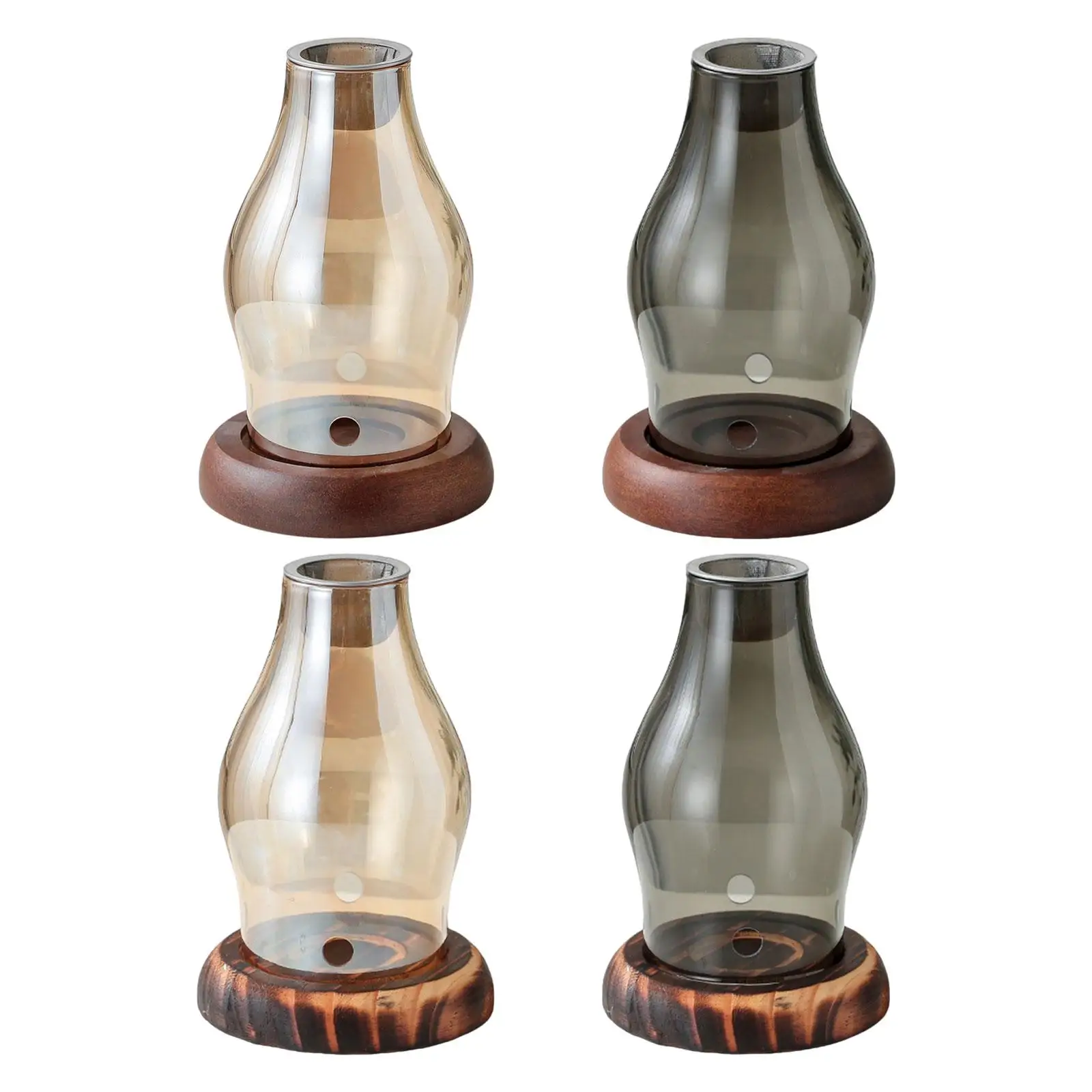 Bruciatore di Incenso in Vetro e Legno, Regalo di Benvenuto, Decorazione, Porta Incenso per Ufficio, Matrimonio, Centrotavola, Ristorante, Camera da Letto