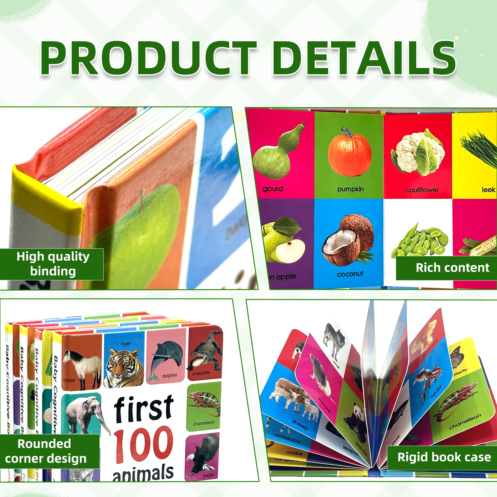 1-100 Fruits Vegetables Book Libros Manga Anime Coloring Books Preschool Learning Improves Children's Identification Skills Gift
