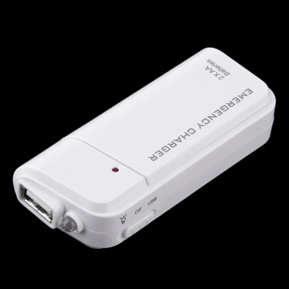 Cargador USB portátil Universal para teléfono móvil, extensor de Batería 2 AA, caja de fuente de alimentación, MP3, MP4, blanco y negro, nuevo