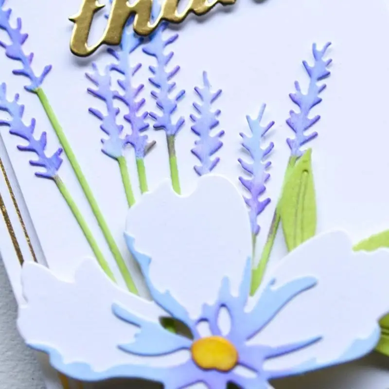 R66A Flower Grass Metal Foglie Foglie che tagliano i tagli per creazione schede scrapbooking fai -da -te