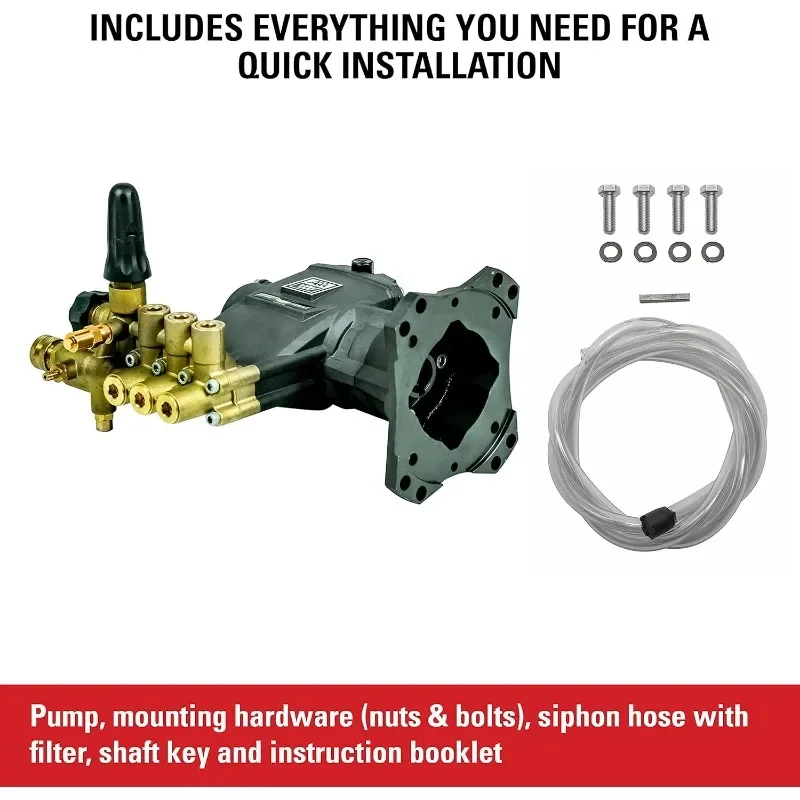 AAA 90039 Horizontal Triplex Plunger Replacement Pressure Washer Pump Kit, 4000 PSI, 3.5 GPM