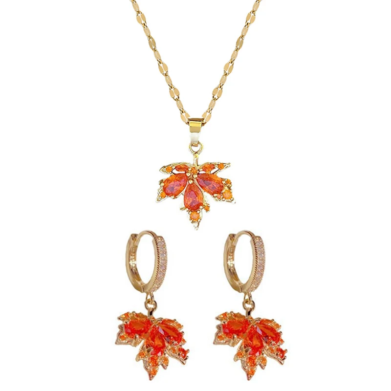 جديد رومانسية موضة الحب الذاكرة الأحمر مابل ليف قلادة قلادة للنساء لطيف الإناث سلسلة عنق السيدات مجوهرات من صلب لا يصدأ #5