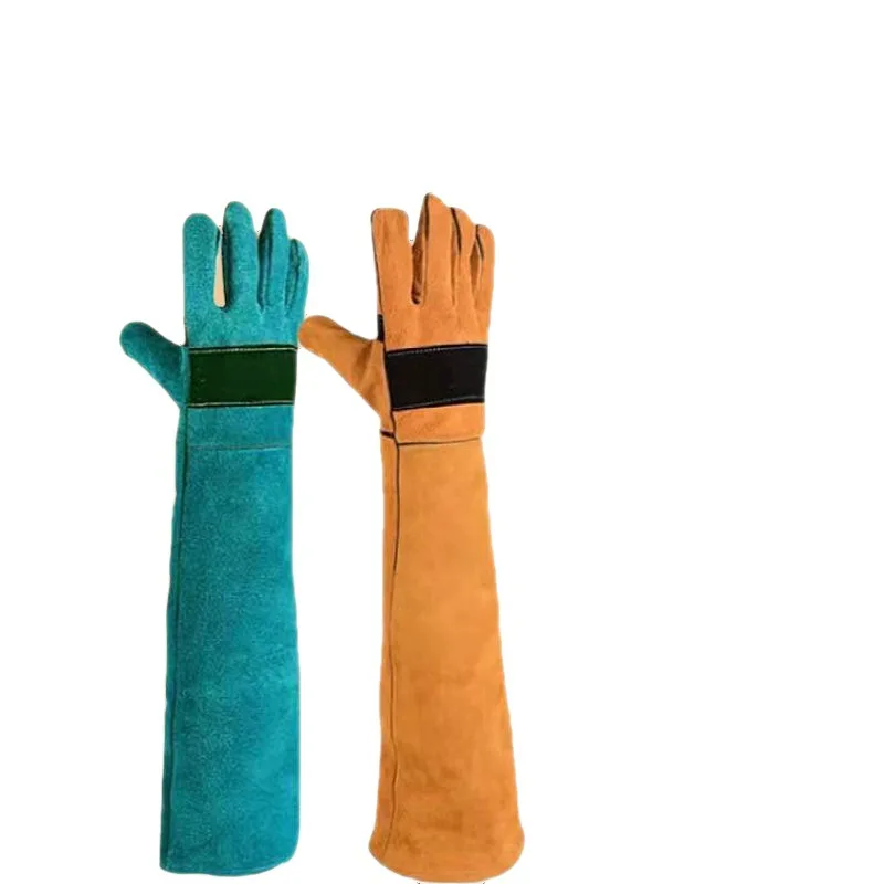 Pet scratch-proof, cat scratch-proof, glove bite-proof, dog bite-proof, snake-proof, dog training, thickened long leather gloves