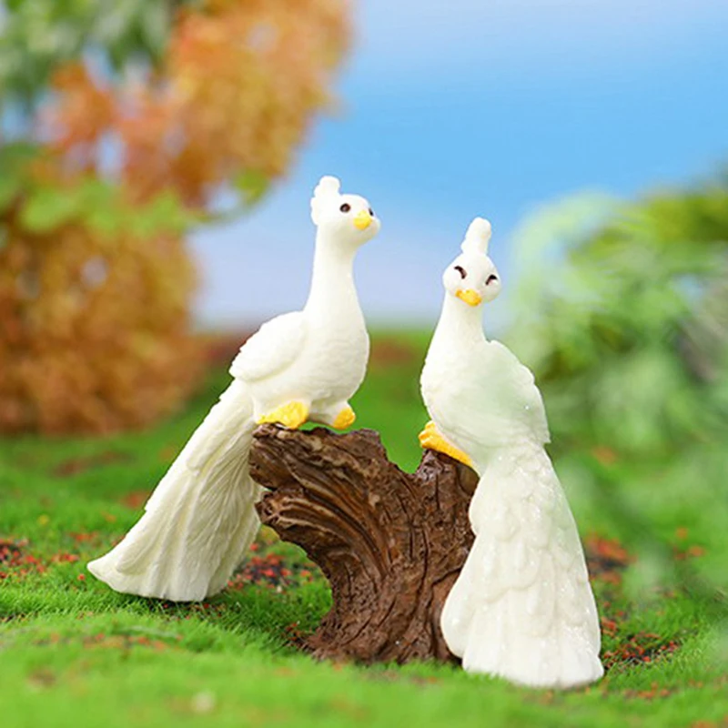 Simulation Peacock Flower Pot Decoration Mini Garden Decoration Micro Landscape Decoration Desktop Decoration Figurines