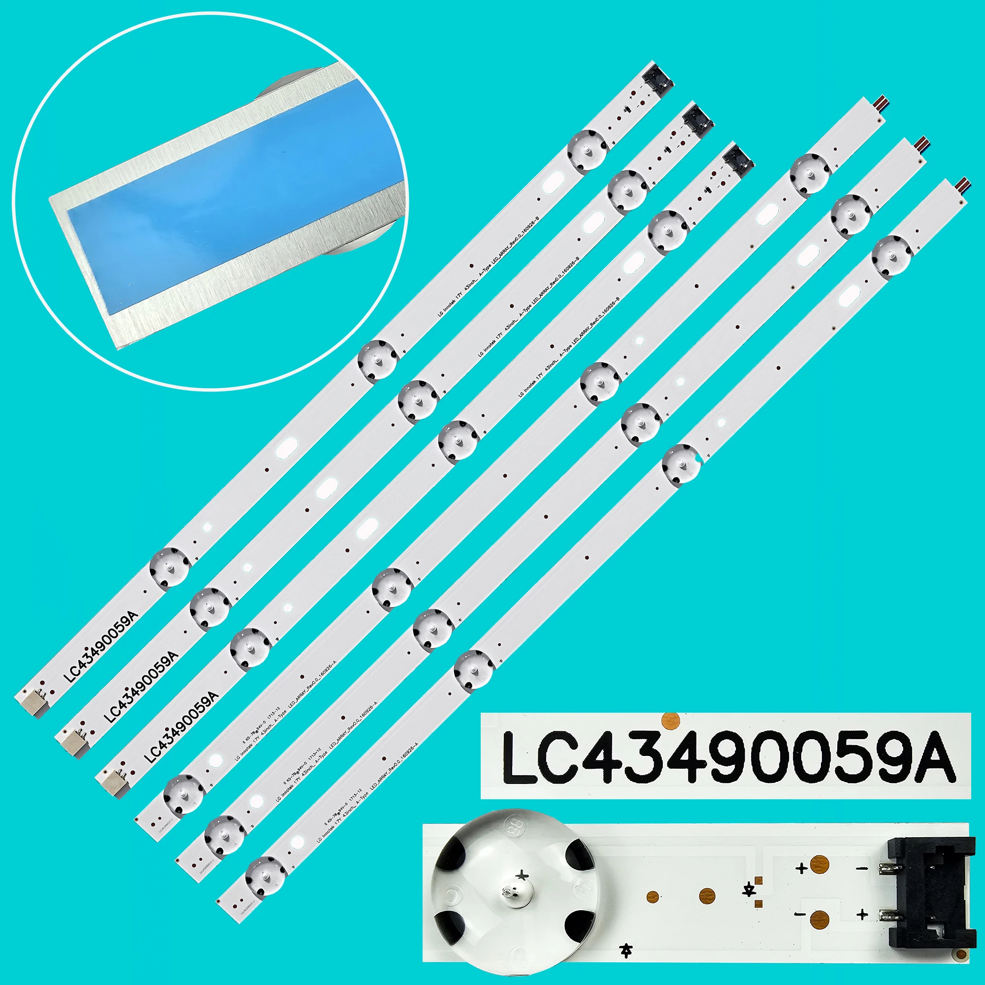 LED Strip For 43UJ635V 43UK6300PLB 43UJ651V 43UJ634V 43UJ630V 43UJ561V 43UJ655V LC43490059A LC43490058A 43UK6470PLC