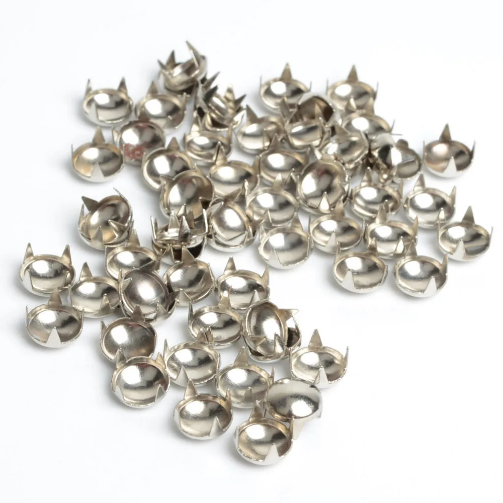 Round Metal Studs for Clothes, Nailheads Rivet Spikes, Punk Rock Bag, Hand Work, Leather Craft Bracelets, DIY Rivet,8mm, 100Pcs