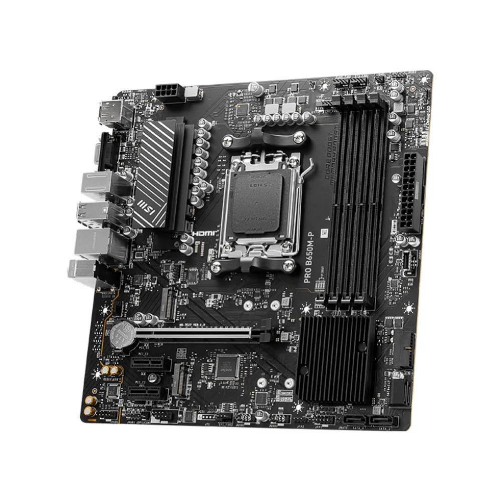 MSI PRO B650M-P Motherboard Supports Socket AM5 Ryzen 5 7600X Ryzen 7 7800X3D CPU,AMD B650 chipset, 4x DDR5,PCIe 4.0,2xM.2,ATX.