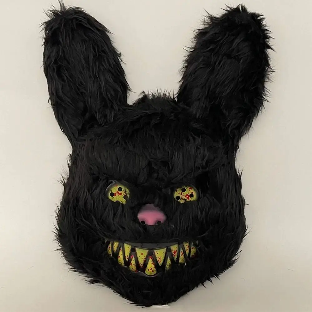 Bloody Plush Bunny Mask Halloween Ghost Festival Mask Realistic Bloody Bear Headgear Performance Prop Halloween Horror Mask