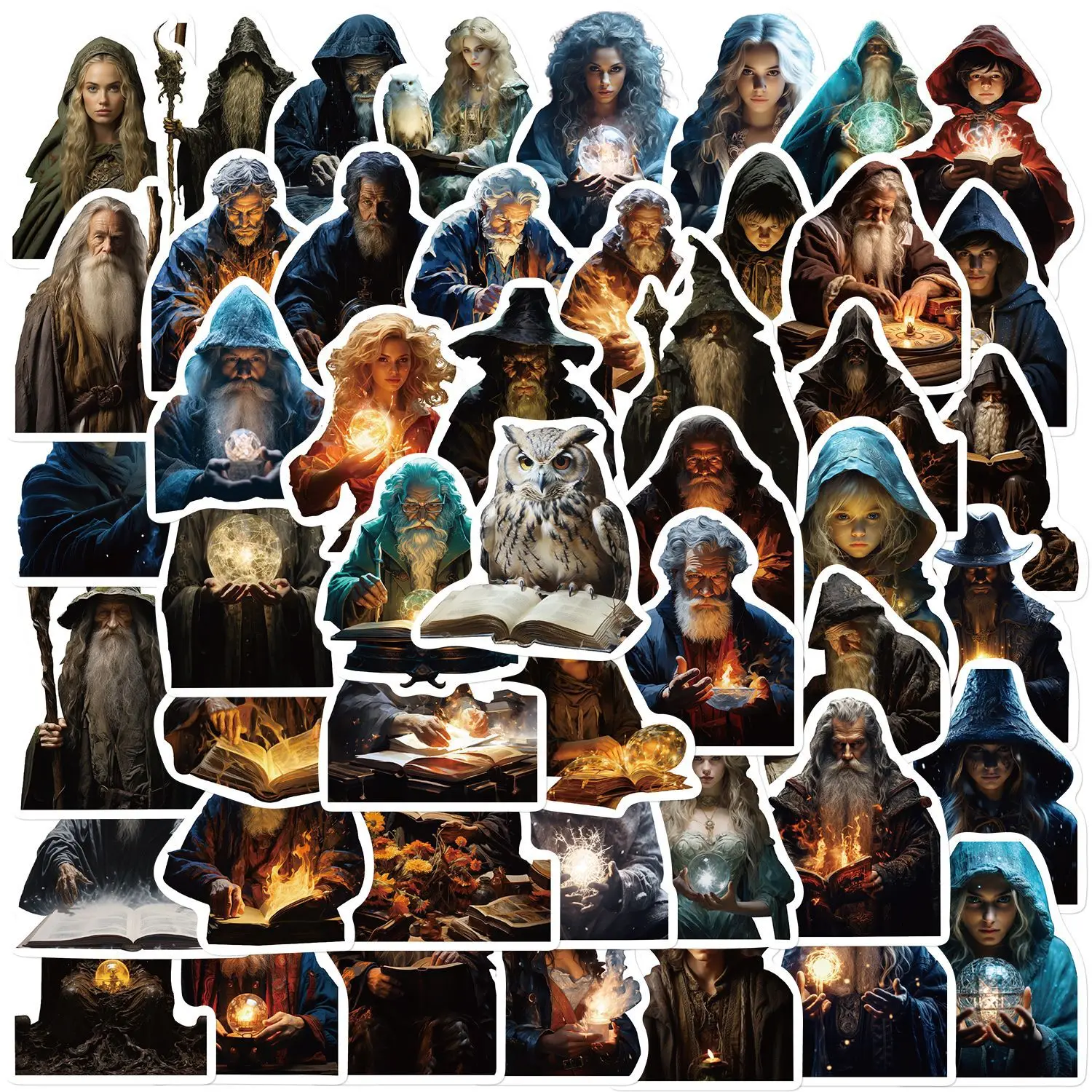 

50Pcs Realistic Style Sorcerer Series Stickers Suitcase Phone Case Water Bottle Waterproof Decoration Diy Sticker Packs