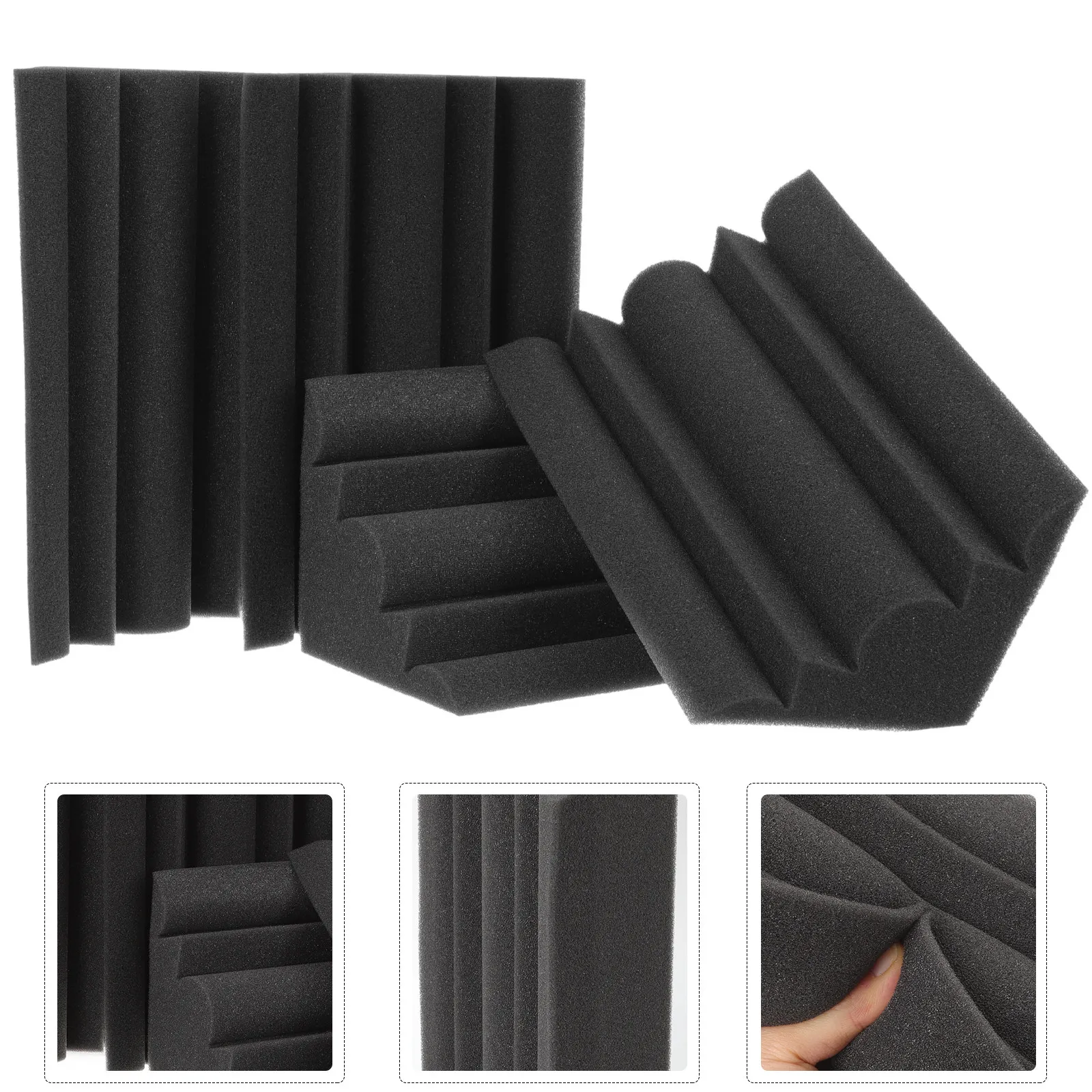 

4pcs Arc Sound Absorbing Panels Acoustic Treatment For Studio Wall Ceiling Noise Reduction Wedge Sponge