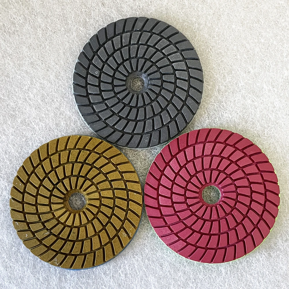 

1Set 3-Steps 4 Inch Abrasive Diamond Wet Polishing Pad 100mm Grinding Disc For Grinding Stone Marble Granite Quartz Ceramic Tile