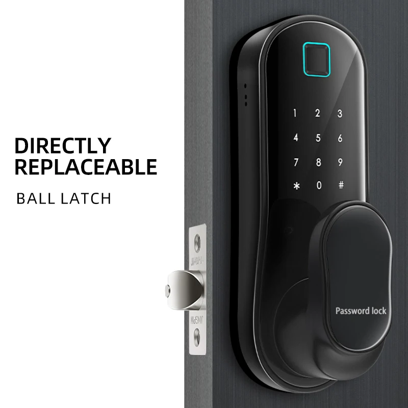 ระบบล็อคประตูโรงแรมแบบไร้สายอัจฉริยะ Single Tongue 60 Mortise พร้อมระบบสแกนลายนิ้วมือ TTLock