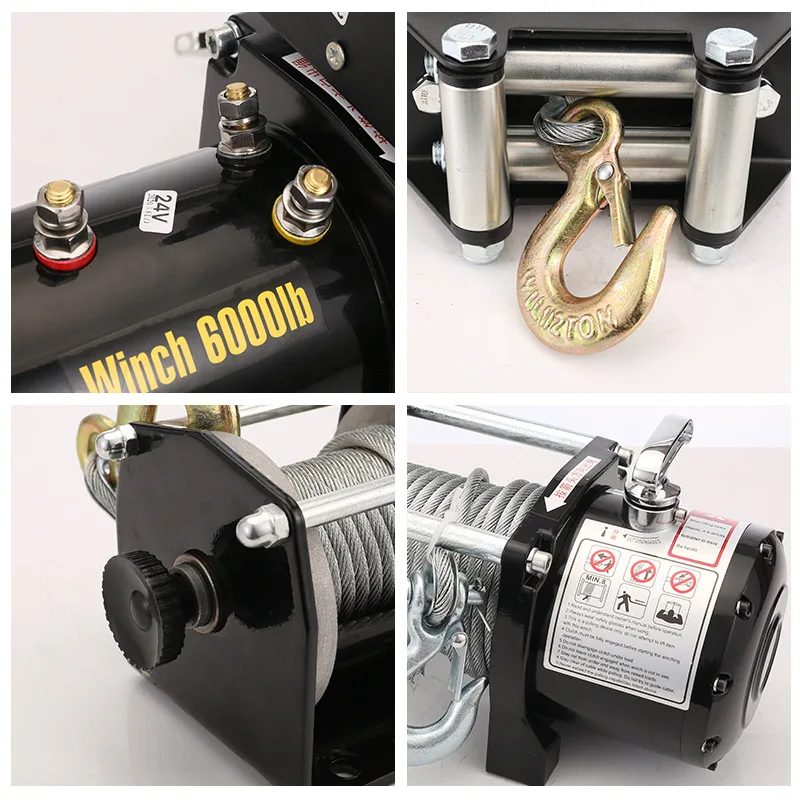 12V24V 3000 lbs vehicle self-rescue off-road winch off-road vehicle winch on-board crane electric winch