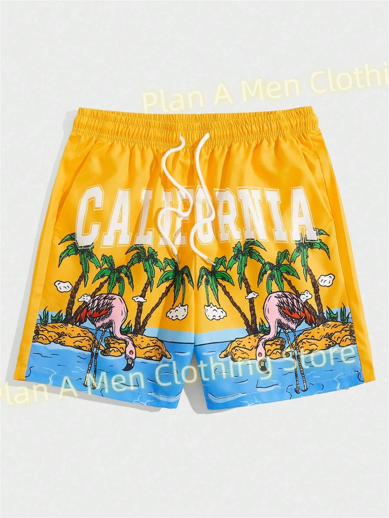 Hawaiian Island Print Men Beach Shorts Fashion Casual Workout Shorts Men Gym Shorts Hawaii Holiday Sports Shorts Men Clothing