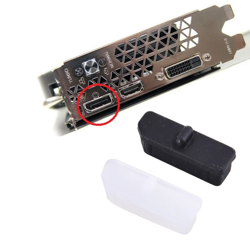 5Pcs Durable Display Port Protective Cover Rubber Dustproof Plug Cap For Computer DP Desktop Moistureproof 3C Accessories