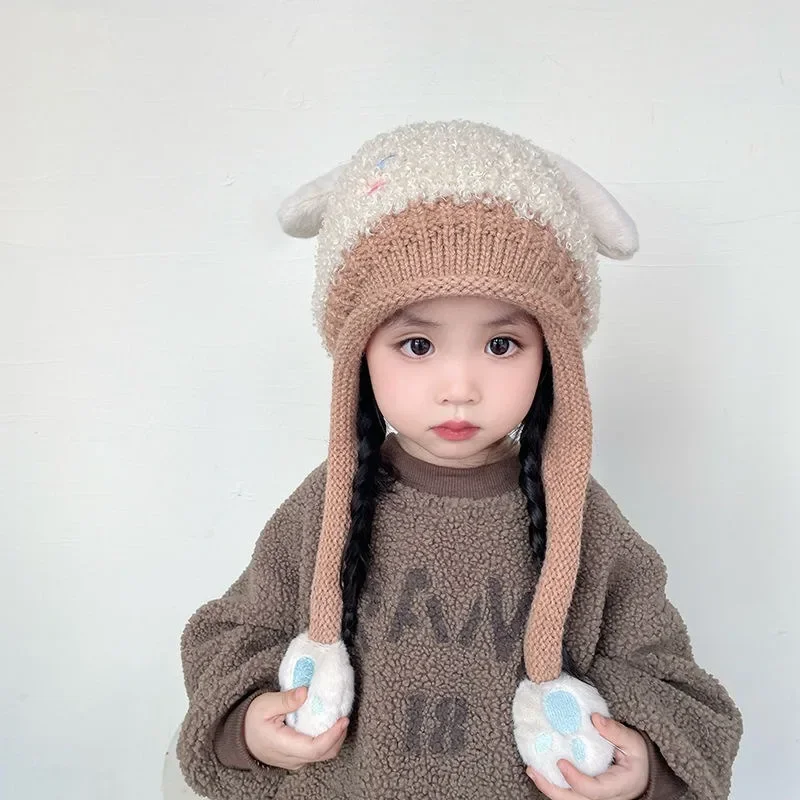 Chapeau de protection des oreilles pour enfants, Cinnamoroll Kuromi Anime, Kawaii Sanurgente Ins, écharpe bébé My Melody, casquette chaude, cadeaux mignons pour enfants, hiver