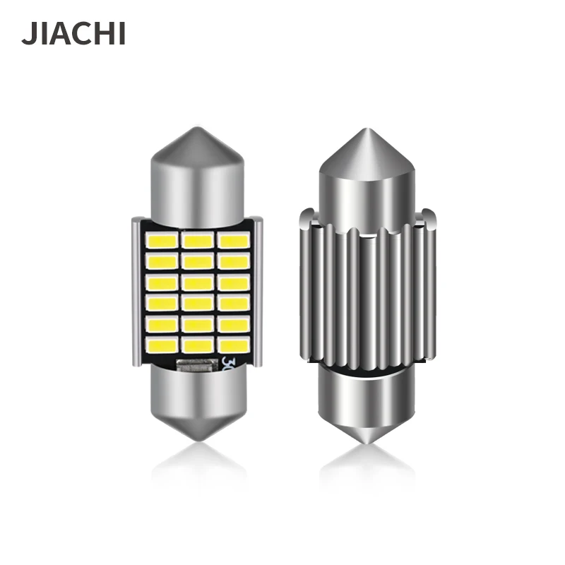 

Jiachi 50 шт. Canbus C5W Светодиодный гирлянда 3014 18SMD C10W 31 мм Светодиодная лампа освещения номерного знака Белый Синий Автомобильный купол Багажник 12 В