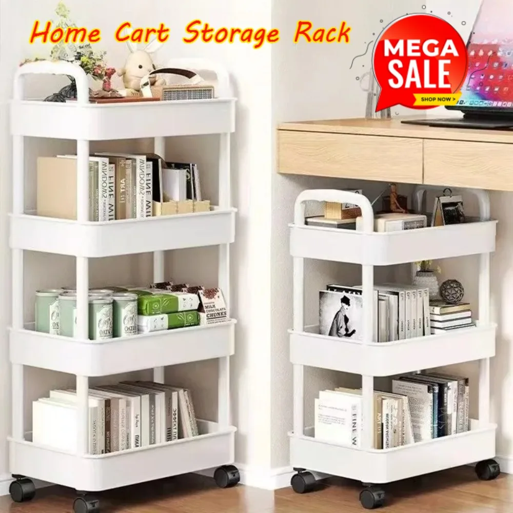 رف تخزين متعدد الطبقات للمطبخ المنزلي والحمام رف الوجبات الخفيفة مع عجلات لتخزين الأرضية المتنقلة رف الكتب البسيط