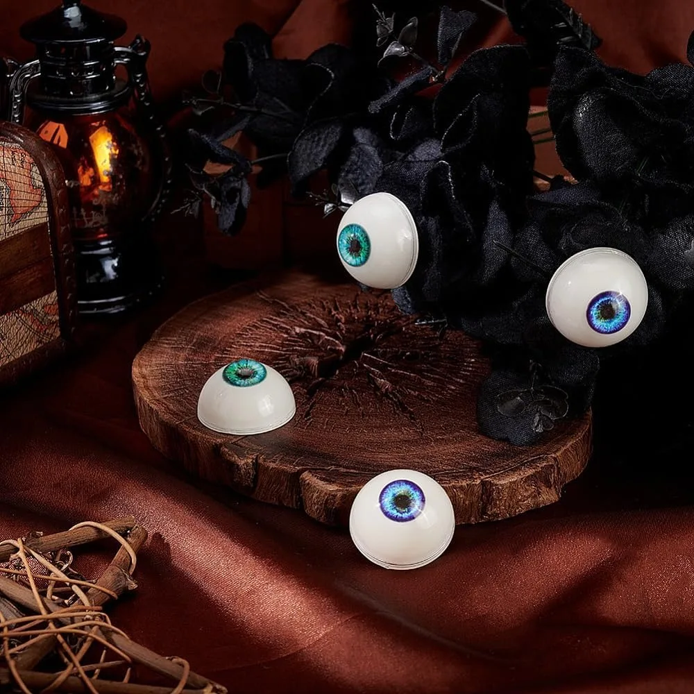 2 Pair Realistic Eyes Big Eyeballs Human Eyes Large Acrylic Eyeballs for Halloween Party Decor Sculptures Props