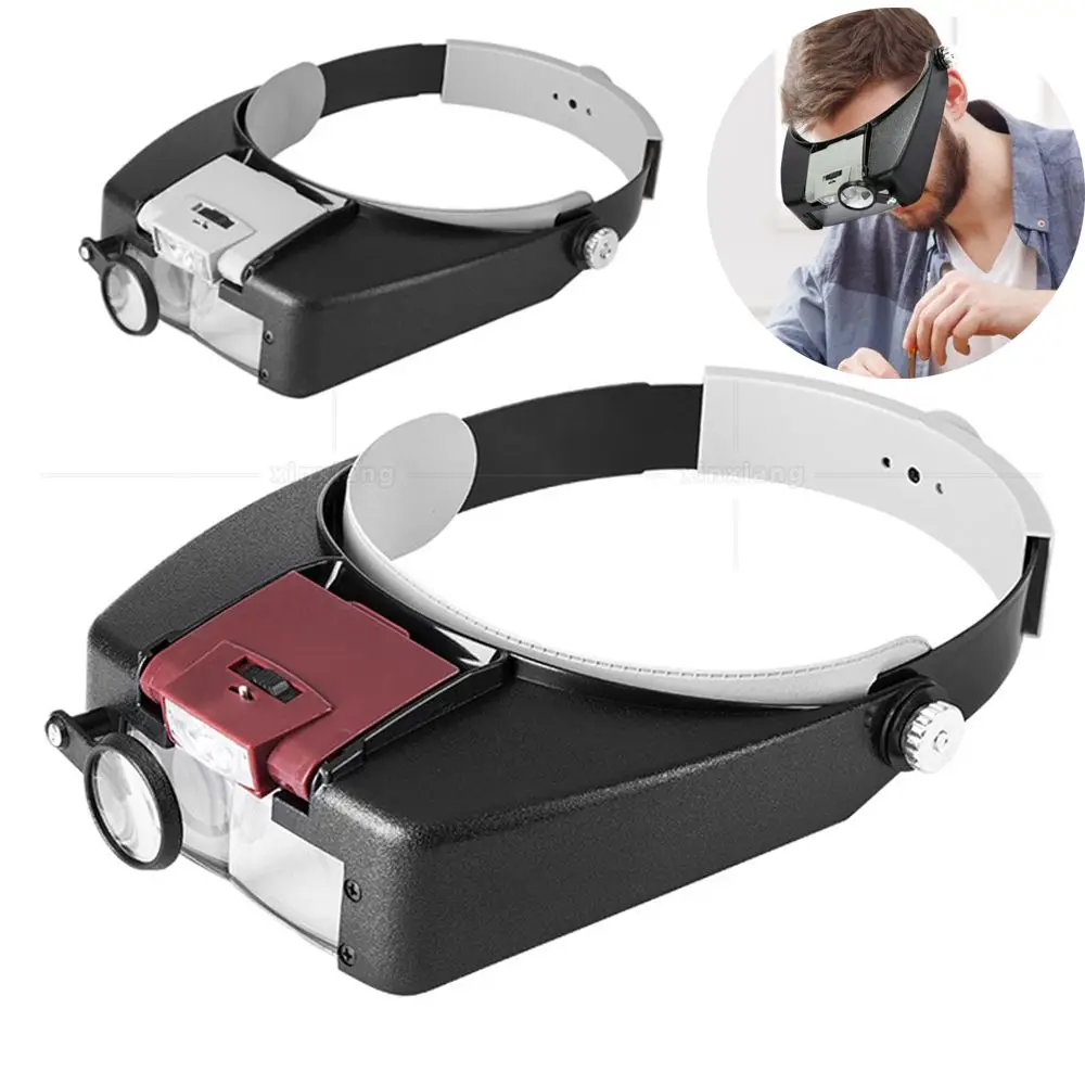 Watch Maintenance Double-layer Lens Head-mounted For Reading Jewelry Watch Magnifying Glasses Loupes Magnifier Repair Tool