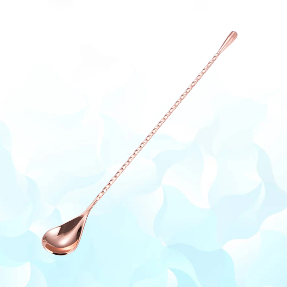 مقبض طويل الفولاذ المقاوم للصدأ بار كوكتيل ملعقة الملتوية Swizzel عصا لخلط المشروبات الحليب الشاي اثارة ملعقة