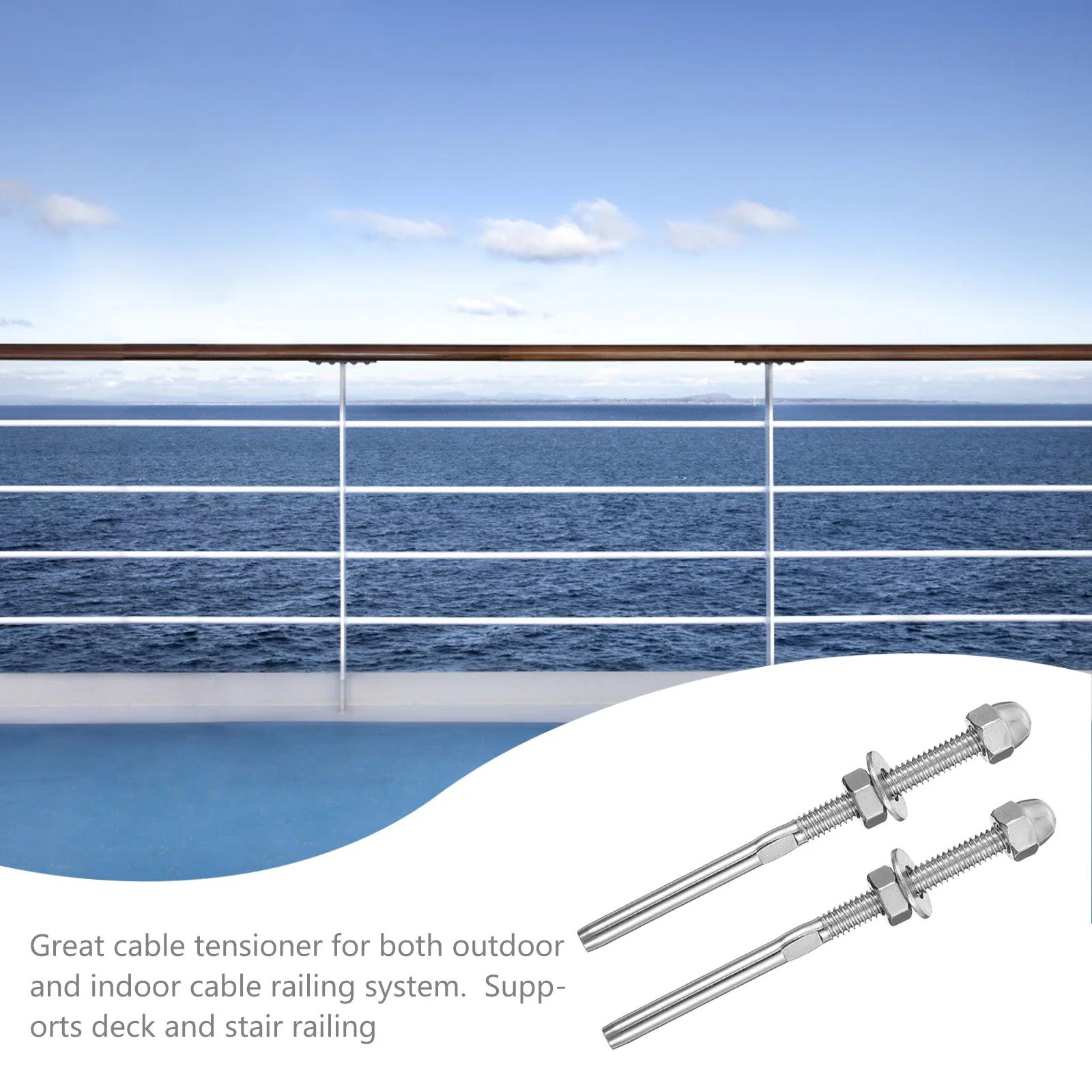 10Pcs Stainless Steel Cable Connector Terminals End Terminal Rust Proof for Indoor Outdoor Deck Stair Railing Systems