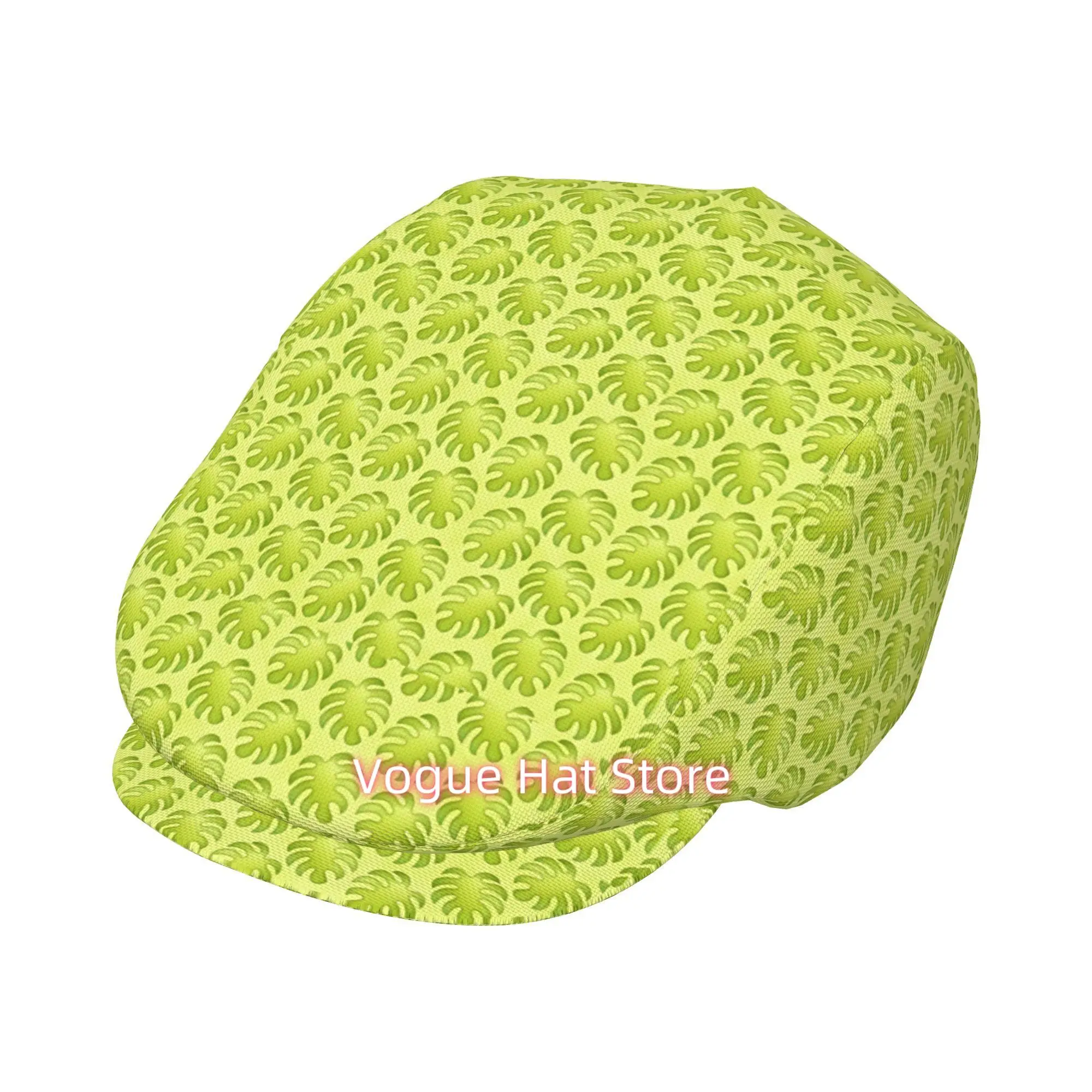 1pc of Emerald Green Vine-Patterned Beret, a Vintage Newsboy Hat, Suitable for Everyone, an Essential Fashion Item for Both Outd