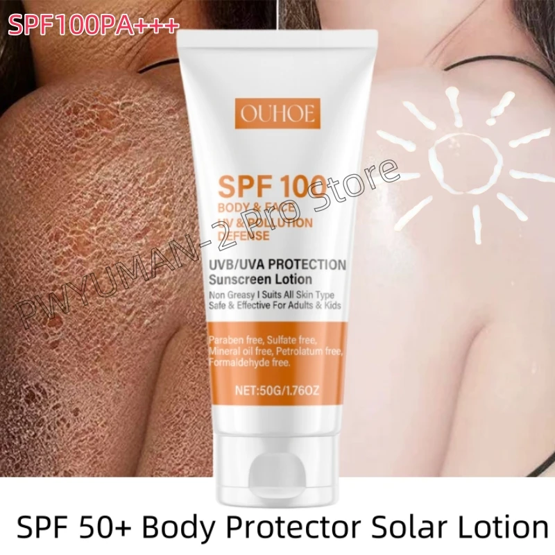 

Солнцезащитный крем для лица и тела Нежирный SPF 100+ Солнцезащитный крем для лица Защита от UVA и UVB Солнцезащитный крем против старения для летнего пляжа