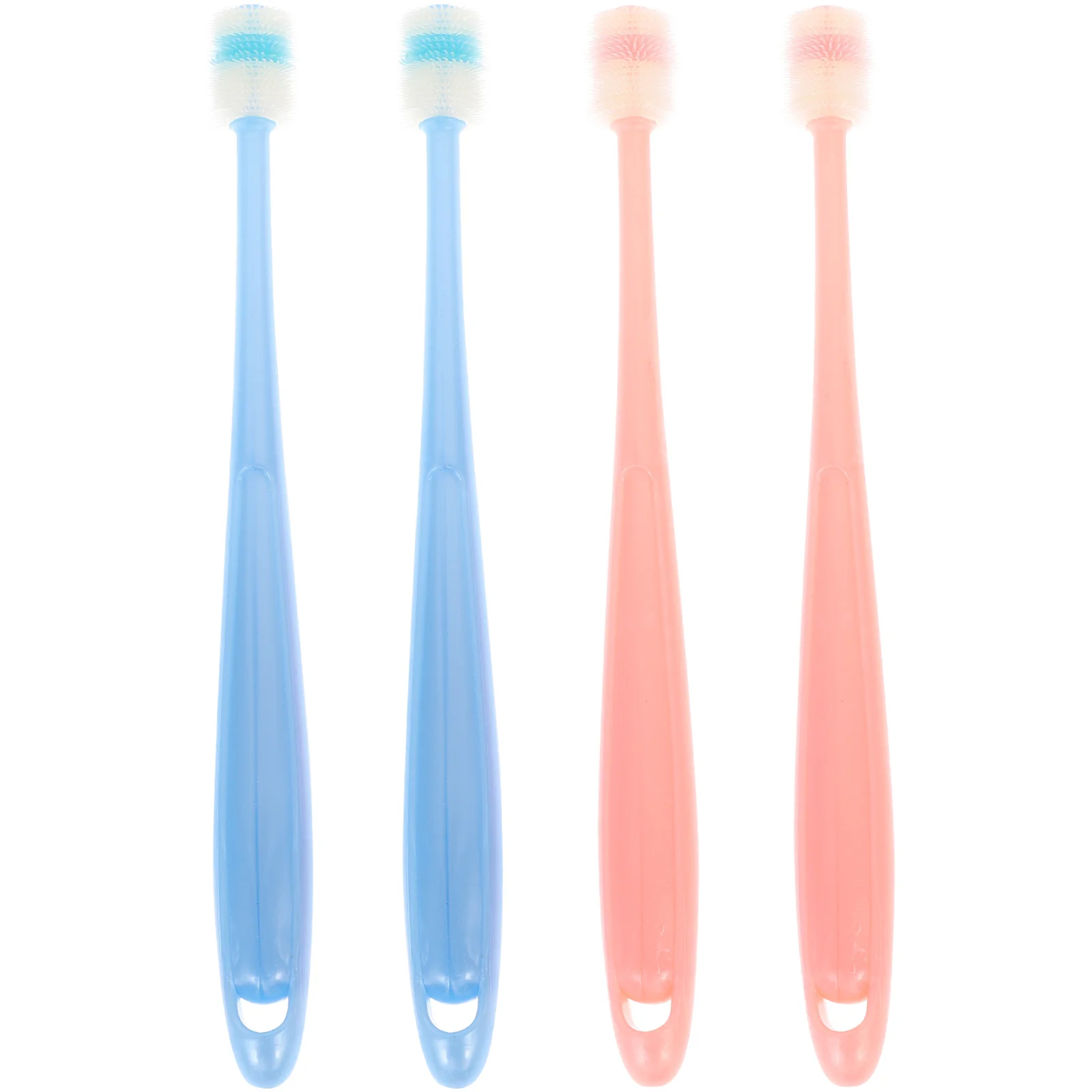 4 pçs cuidados escova de dentes do bebê criança criança escovas de dentes extra macio meninas lidar com pp silicone goma protetor infantil