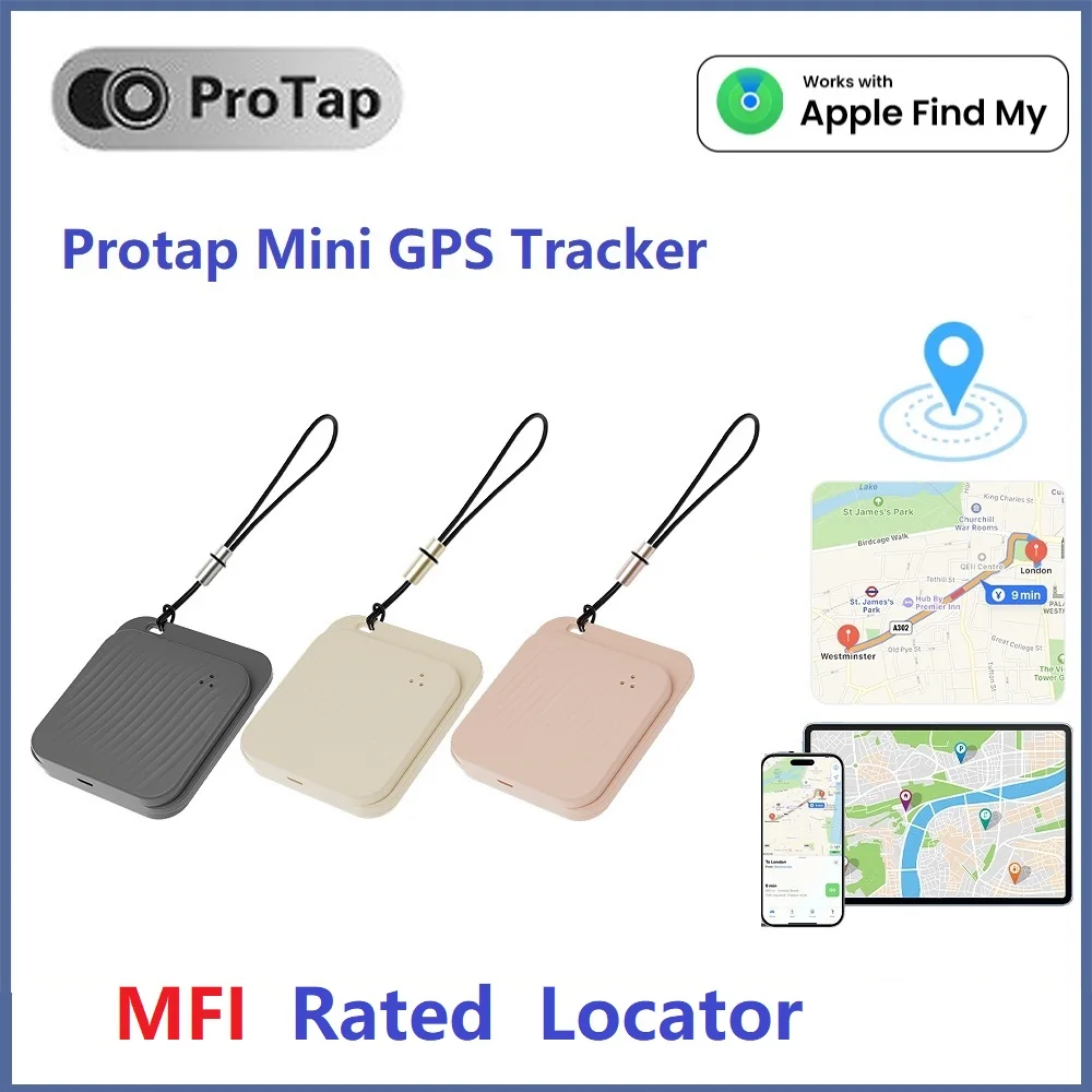 جهاز تعقب GPS مضاد للفقدان للحيوانات الأليفة والأطفال وركوب الدراجات مع Apple Find My Compatible Mini & Portable MFI Rated Locator