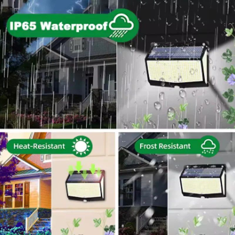 New 468 LED Solar Lights Integrated for Outdoor Garage with Motion Sensor Dusk to Dawn IP65 Waterproof, 120° Lighting Angle