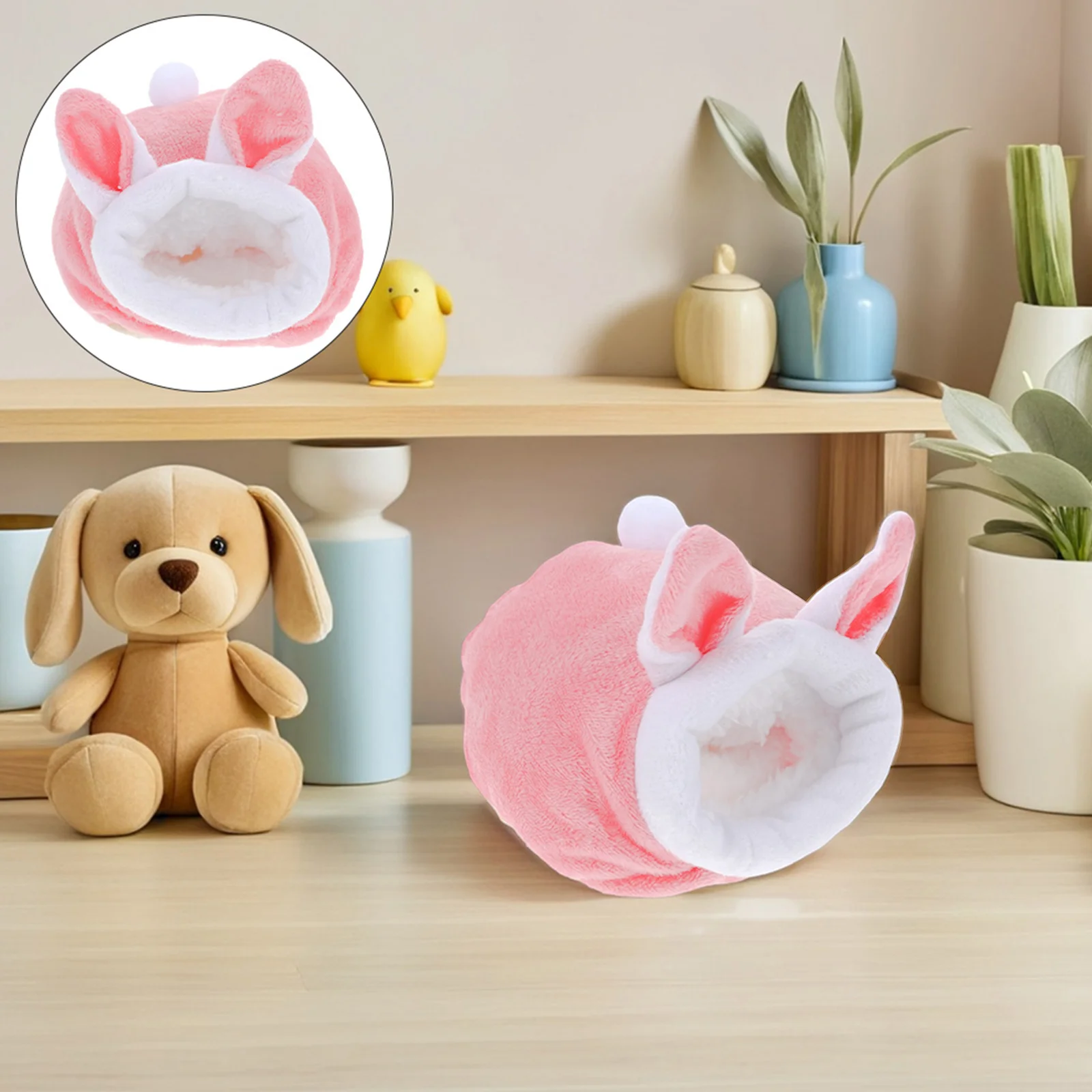 

2Pcs Small Animal Warm Sleeping Bed Cozy Cotton Nest Insulated Pet Shelter Hamster Hedgehog Hamster Hides Small Animal Bed