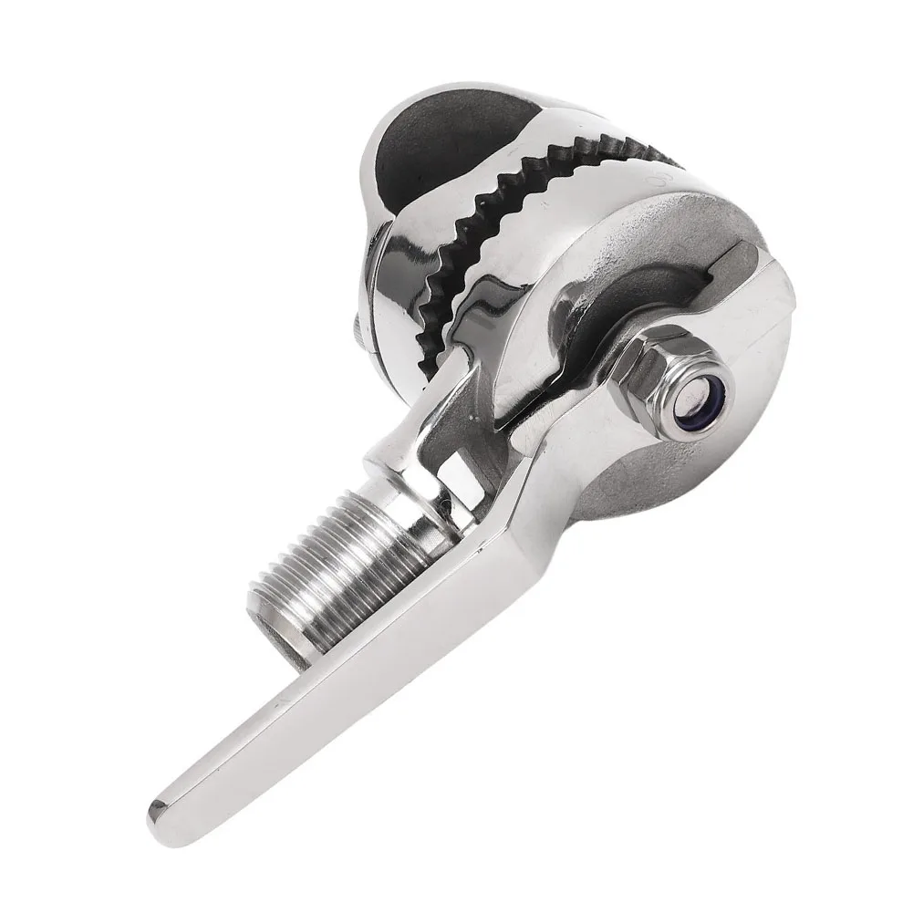 Marine VHF Antenna Mount Adjustable Ratchet Bracket 316 Stainless Steel For 7/8-1 Inch Rail Boat Yacht RV