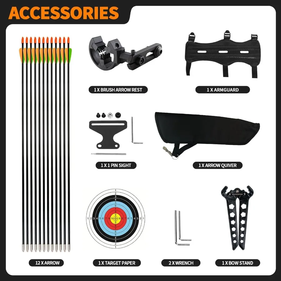 ชุดธนูคอมพาวด์สำหรับเยาวชนและผู้เริ่มต้น  น้ำหนักดึง 812-1620 ปอนด์ ความยาวดึง 17.326 นิ้ว